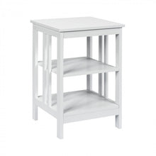 Charger l'image dans la galerie, Costway Living Room Side Tables Nightstand with Three-Tier Storage Shelves - Suitable for Living Room and Bedroom