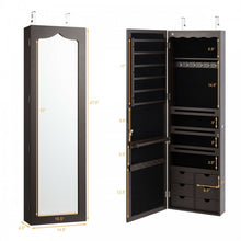 Load image into Gallery viewer, Modern Minimalist Wall-Mounted Mirrored Jewelry Cabinet with Lock