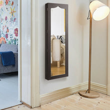 Load image into Gallery viewer, Modern Minimalist Wall-Mounted Mirrored Jewelry Cabinet with Lock