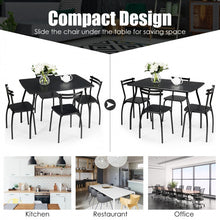 Load image into Gallery viewer, Black Modern Dining Room Sets - 5-Piece Set with 4 Chairs - Suitable for Restaurant