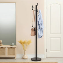 Load image into Gallery viewer, Black Metal Coat Rack with Hooks - Storage Organizer for Bedroom and Dormitory