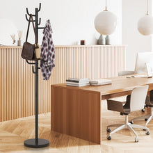 Load image into Gallery viewer, Black Metal Coat Rack with Hooks - Storage Organizer for Bedroom and Dormitory