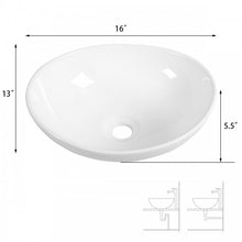 Load image into Gallery viewer, Modern Minimalist Oval White Ceramic Sink Basin for Bathroom