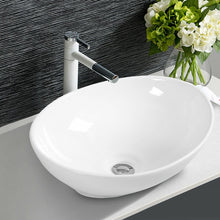 Load image into Gallery viewer, Modern Minimalist Oval White Ceramic Sink Basin for Bathroom