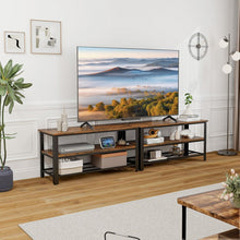 Load image into Gallery viewer, Industrial Style 3-Tier TV Stand with Metal Mesh Shelves