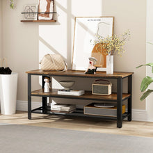 Load image into Gallery viewer, Industrial Style 3-Tier TV Stand with Metal Mesh Shelves