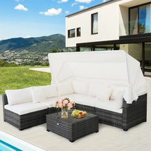 Charger l'image dans la galerie, Costway Outdoor Furniture with Canopy Sofa Set and Retractable Top - Suitable for Backyard and Garden