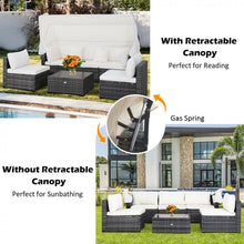 Charger l'image dans la galerie, Costway Outdoor Furniture with Canopy Sofa Set and Retractable Top - Suitable for Backyard and Garden