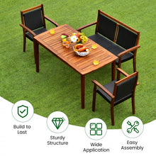 Load image into Gallery viewer, Outdoor 4-Piece Dining Room Set - Includes 1 Long Table, 1 Loveseat, and 2 Armchairs - Suitable for Backyard Gatherings