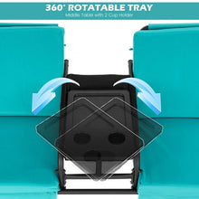 Load image into Gallery viewer, Outdoor Adjustable Canopy 2-Person Swing Chair with Cooler Bag and Table