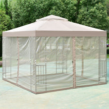 Charger l'image dans la galerie, 10x10 ft Outdoor Gazebo Tent with Netting and Curtains