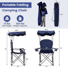 Load image into Gallery viewer, Costway Outdoor Chair with Canopy - Beach Chair and Sunshade Chair Suitable for Camping, Pool, and Beach