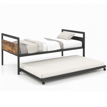 Load image into Gallery viewer, Costway Industrial-Style Metal Sofa Bed with Pull-Out Trundle