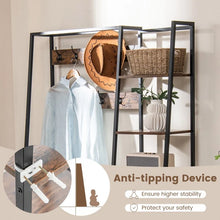 Load image into Gallery viewer, Industrial-Style Multifunctional Entryway Hooks and Shelf with Shoe Bench