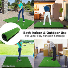 Charger l'image dans la galerie, 5' x 3' Golf Hitting Mat with Realistic Fairway, 3 Ball Holder, and Artificial Turf