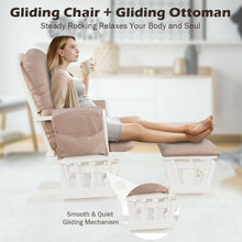 Load image into Gallery viewer, Multifunctional Wooden Glider Rocking Chair Set with Footrest