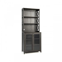 Load image into Gallery viewer, Costway Industrial Style Tall Bar Cabinet with Glass Rack and Adjustable Shelves - Suitable for Restaurant and Cafe Bar