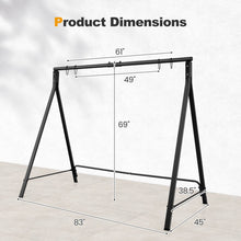 Load image into Gallery viewer, Outdoor Patio Black A-Frame Metal Swing Stand