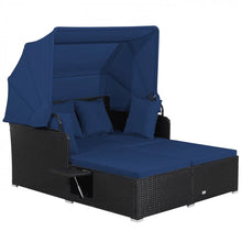 Load image into Gallery viewer, Costway Outdoor Daybed with Canopy - Features Hidden Side Tables and Retractable Sunshade