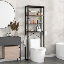 Load image into Gallery viewer, 4-Tier Wooden Over-the-Toilet Storage Shelf