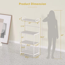 Charger l'image dans la galerie, 4-Tier White Metal Microwave Oven Shelf Rack
