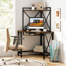 Load image into Gallery viewer, L-Shaped Multifunctional Office Desk with Keyboard Tray and Storage