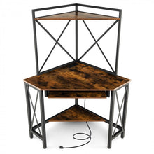 Load image into Gallery viewer, L-Shaped Multifunctional Office Desk with Keyboard Tray and Storage