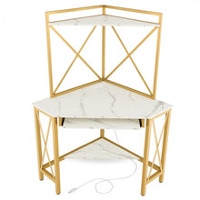 Load image into Gallery viewer, L-Shaped Multifunctional Office Desk with Keyboard Tray and Storage