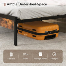 Load image into Gallery viewer, Vintage Bed Frame with Headboard Storage and Built-in Charging Ports