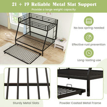 Load image into Gallery viewer, Metal Bunk Bed with Pull-out Trundle Bed for Dorms and Guest Rooms