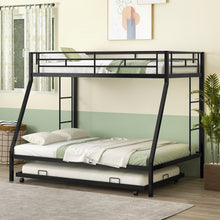 Load image into Gallery viewer, Metal Bunk Bed with Pull-out Trundle Bed for Dorms and Guest Rooms