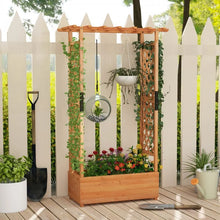 Charger l'image dans la galerie, Wooden Arch Garden Gate and Planter for Outdoor Decor