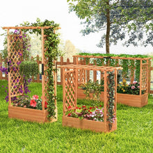 Charger l'image dans la galerie, Wooden Arch Garden Gate and Planter for Outdoor Decor