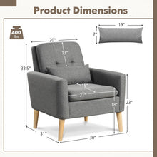 Load image into Gallery viewer, Modern Minimalist Comfortable Armchair with Lumbar Pillow