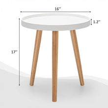Load image into Gallery viewer, White Wooden Round Sofa Tray Table and Coffee Table