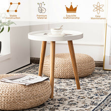 Load image into Gallery viewer, White Wooden Round Sofa Tray Table and Coffee Table