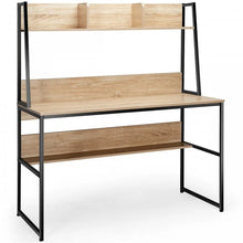 Load image into Gallery viewer, Modern Multifunctional Computer Desk with Bookshelves for Home Office