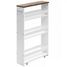 Charger l'image dans la galerie, 4-Tier Rolling Kitchen Storage Cart with Handles