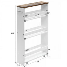 Charger l'image dans la galerie, 4-Tier Rolling Kitchen Storage Cart with Handles