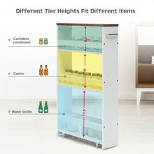 Charger l'image dans la galerie, 4-Tier Rolling Kitchen Storage Cart with Handles