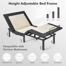Load image into Gallery viewer, Adjustable Electric Massage Bed Frame with USB and Nightlight