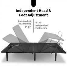 Load image into Gallery viewer, Black Remote Control Adjustable Foldable Steel Bed Frame