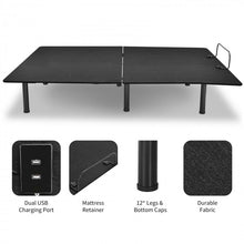 Load image into Gallery viewer, Black Remote Control Adjustable Foldable Steel Bed Frame
