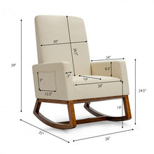 Load image into Gallery viewer, Modern Minimalist High-Back Rocking Chair with Side Pockets