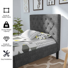 Load image into Gallery viewer, Gray Modern Bedroom Tufted Headboard with Soft Padding and Bed Frame