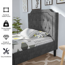 Load image into Gallery viewer, Gray Bedroom Double Upholstered Bed Frame with Headboard