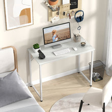 Load image into Gallery viewer, 40-Inch White Metal Computer Desk for Office, Suitable for Bedroom and Conference Room