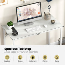 Load image into Gallery viewer, 40-Inch White Metal Computer Desk for Office, Suitable for Bedroom and Conference Room