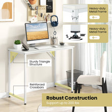 Load image into Gallery viewer, 40-Inch White Metal Computer Desk for Office, Suitable for Bedroom and Conference Room