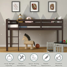 Load image into Gallery viewer, Modern Minimalist Bedroom Loft Bed with Guardrail and Ladder